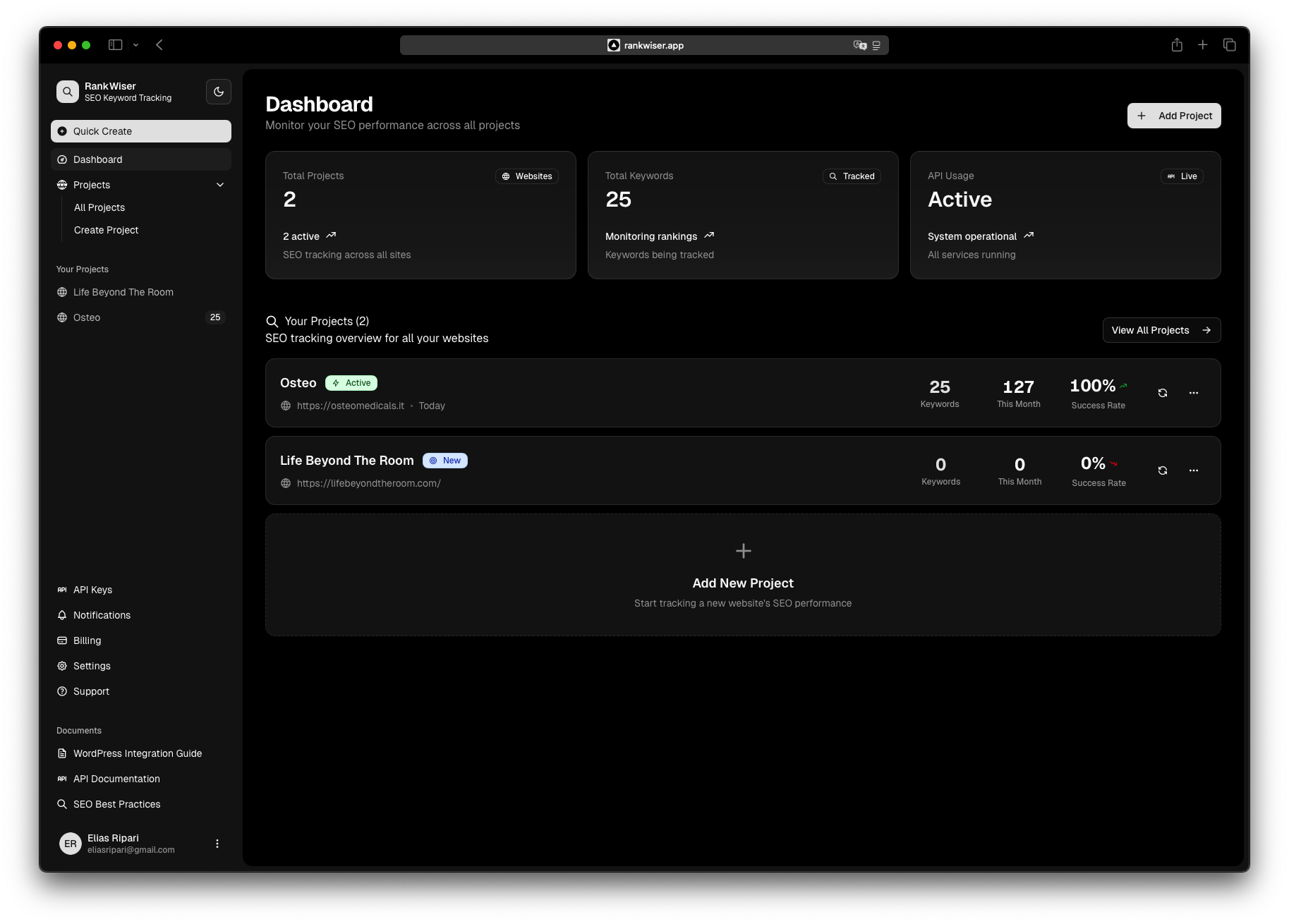 RankWiser Dashboard Preview